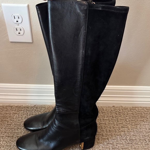 Tory Burch Shoes - Tory Burch GIGi Leather/Suede Black Knee-High Women's Boots